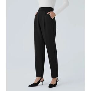 Halara High Waisted Pocket Tapered Work Office Stretch Pants Black Small